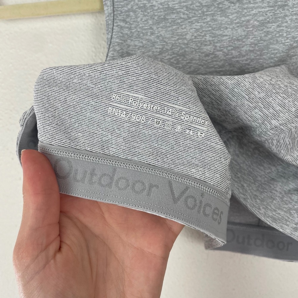 Outdoor Voices Crop Top Heathered Gray Sleeveless Activewear Sports Bra Medium - Picture 3 of 4